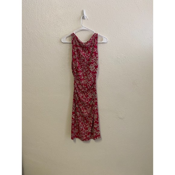 BCBGMaxAzria Dresses & Skirts - BCBG Maxazria y2k red paisley print bodycon midi dress size XS